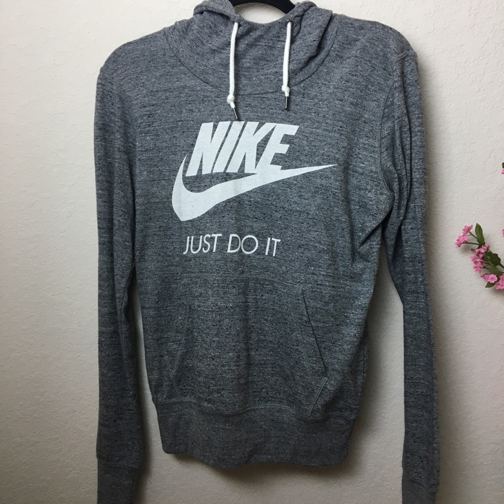 Grey Nike Logo Hoodie
